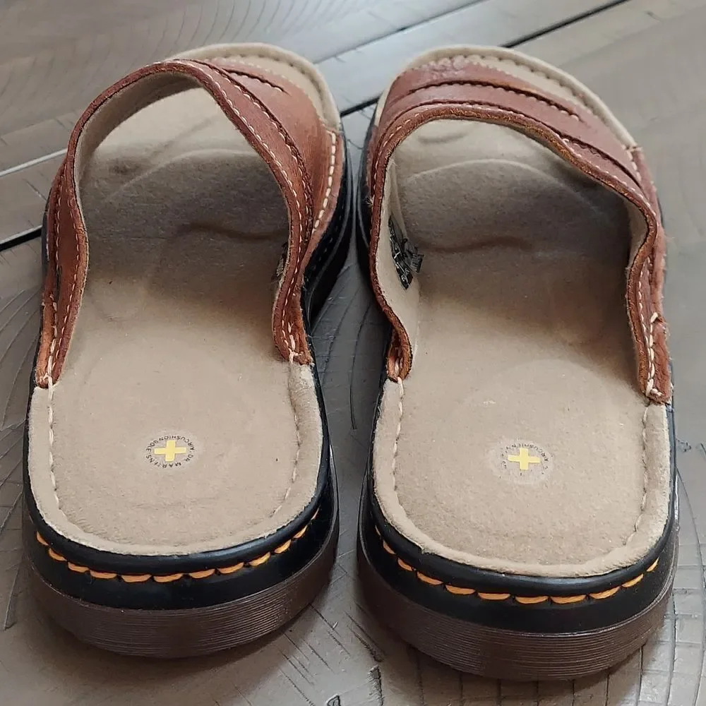 Dr. Martens 8B72 Brown Leather Slides Sandals Sz 13